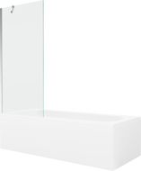 Mexen Vega téglalap alakú kád 170 x 70 cm burkolattal és 1-szárnyú paravánnal 80 cm, átlátszó, króm