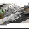 Mexen Cesar chiuvetă de bucătărie granit 1-cameră cu scurgător și baterie Flora, negru/auriu metalic - 6514-75-670401-57-B