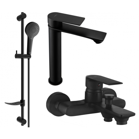 Mexen Royo DF05 fürdőkád csaptelep készlet, fekete - 72213DF05-70