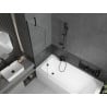 Cadă dreptunghiulară Mexen Vega 170 x 70 cm cu carcasă și paravan cu 1 canat 50 cm, transparent, negru - 550117070X9505000070