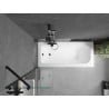 Cadă dreptunghiulară Mexen Vega 170 x 70 cm cu carcasă și paravan cu 1 canat 50 cm, transparent, negru - 550117070X9505000070