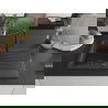 Mexen Cesar chiuvetă de bucătărie din granit cu 1 cuvă și scurgător și baterie Flora, negru pătat - 6514-76-670401-70-B