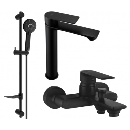 Mexen Royo DF40 fürdőkád szett, fekete - 72213DF40-70