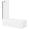 Mexen Vega cadă dreptunghiulară 170 x 70 cm cu placare și paravan cu 1 canat 70 cm, transparent, negru - 550117070X9507000070