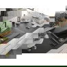 Mexen Cesar chiuvetă de granit cu un compartiment, cu picurător și baterie de bucătărie Flora, Neagră - 6514-77-670401-07