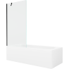 Mexen Vega cadă dreptunghiulară 170 x 70 cm cu carcasă și paravan cu 1 aripă 90 cm, transparent, negru - 550117070X9509000070