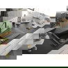 Mexen Cesar chiuvetă de granit cu un compartiment, cu picurător și baterie de bucătărie Flora, Neagră - 6514-77-670401-57-G