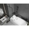 Cada dreptunghiulară Mexen Vega 170 x 70 cm cu carcasă și paravan cu 1 aripă de 50 cm, model negru - 550117070X9505007070
