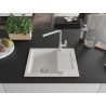 Mexen Enzo chiuvetă de granit cu 1 compartiment cu scurgător și robinet de bucătărie Flora, alb - 6506-20-670401-00