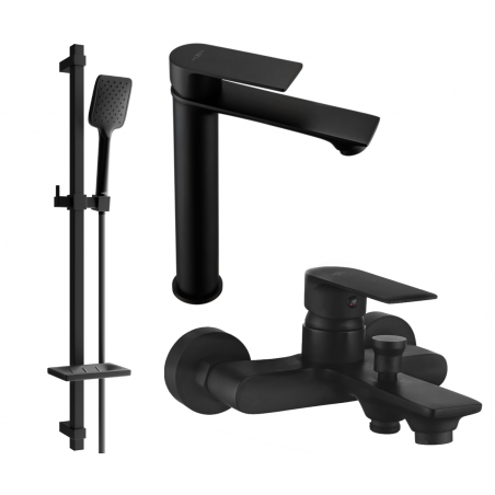 Mexen Royo DQ62 set pentru cadă, negru - 72213DQ62-70