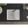 Mexen Enzo chiuvetă de granit cu 1 compartiment, cu scurgător și baterie de bucătărie Flora, alb - 6506-20-670401-07