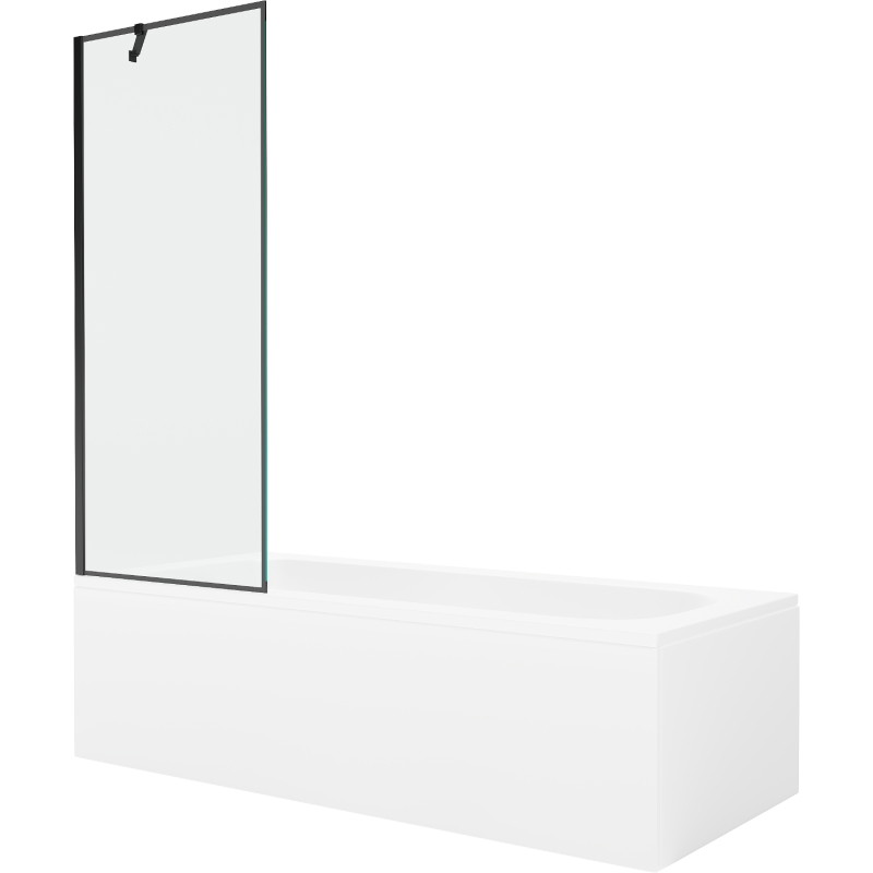 Mexen Vega téglalap alakú kád 170 x 70 cm burkolattal és 1-szárnyú paravánnal 70 cm, fekete minta - 550117070X9507007070