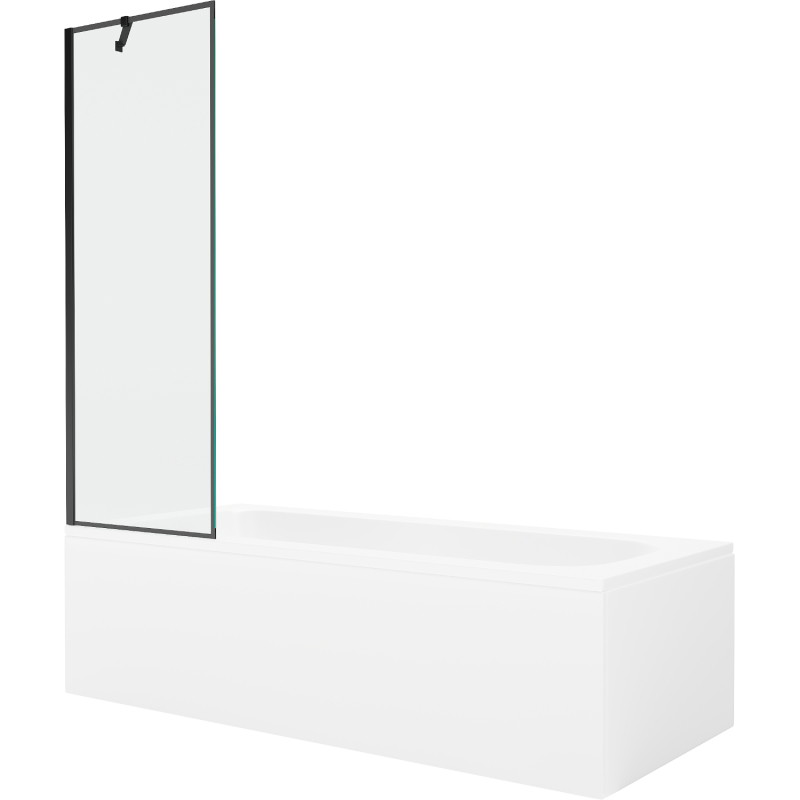 Mexen Vega téglalap alakú kád 170 x 70 cm burkolattal és 1 szárnyú paravánnal 60 cm, fekete minta - 550117070X9506007070