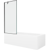 Mexen Vega téglalap alakú kád 170 x 70 cm burkolattal és 1-szárnyú paravánnal, fekete minta - 550117070X9508007070