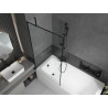 Mexen Vega cadă dreptunghiulară 170 x 70 cm cu mascare și paravan cu 1 canat 90 cm, model negru - 550117070X9509007070