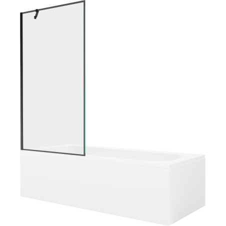 Mexen Vega 170 x 70 cm téglalap alakú kád burkolattal és 1 szárnyas kádparavánnal 90 cm, Fekete minta - 550117070X9509007070