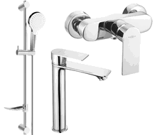 Mexen Royo DF05 zuhanyzó készlet, króm - 72214DF05-00