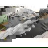 Mexen Enzo chiuvetă de granit cu un compartiment, cu picurător și baterie de bucătărie Flora, Gri - 6506-71-670401-57-B