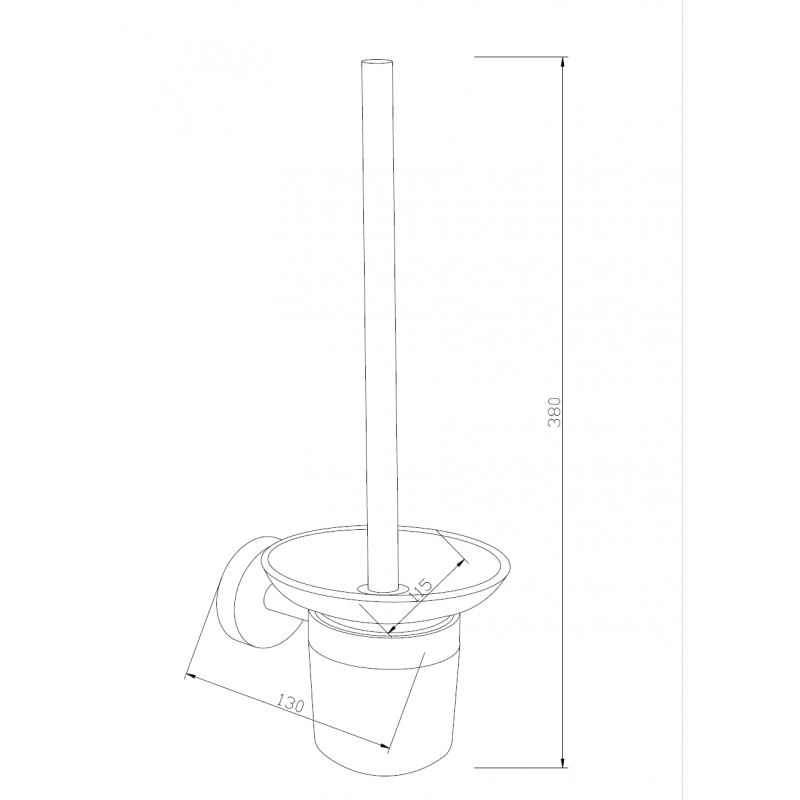 Mexen Loft fekete WC-kefe - 7012650-70