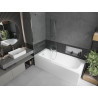 Mexen Vega cada dreptunghiulară 180 x 80 cm cu panou și paravan cu 1 panou 80 cm, transparent, crom - 550118080X9508000001