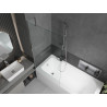 Mexen Vega cadă dreptunghiulară 180 x 80 cm cu carcasă și paravan cu 1 canat 90 cm, transparent, crom - 550118080X9509000001