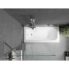 Mexen Vega cadă dreptunghiulară 180 x 80 cm cu îmbrăcăminte și paravan cu 1 canat 90 cm, transparent, crom