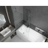 Mexen Vega cadă dreptunghiulară 180 x 80 cm cu panou și ecran cu 1 aripă 100 cm, transparent, crom - 550118080X9510000001