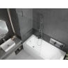Mexen Vega cadă dreptunghiulară de 180 x 80 cm cu panouri si paravan cu 1 aripă 100 cm, transparent, crom - 550118080X9510000001