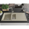 Mexen Andres chiuveta de granit cu 1,5 compartimente cu scurgător și baterie de bucătărie Flora, bej - 6515-69-670401-00