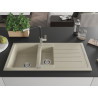 Mexen Andres chiuvetă de bucătărie din granit cu 1,5 compartimente cu picurător și baterie Flora, bej - 6515-69-670401-07