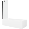 Mexen Vega téglalap alakú kád 180 x 80 cm burkolattal és 60 cm-es, 1 szárnyú paravánnal, átlátszó, fekete