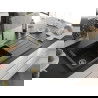 Mexen Andres chiuvetă granit 1,5 cuve cu scurgător și baterie bucătărie Flora, negru/argintiu - 6515-73-670401-57-G