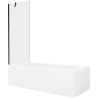 Mexen Vega téglalap alakú kád 180 x 80 cm burkolattal és 1-szárnyú paravánnal 70 cm, átlátszó, fekete