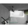 Cada Mexen Vega dreptunghiulară 180 x 80 cm cu carcasă și paravan cu 1 canat 70 cm, transparent, negru - 550118080X9507000070