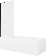 Cadă dreptunghiulară Mexen Vega 180 x 80 cm cu mască și paravan cu 1 canat 80 cm, transparent, negru - 550118080X9508000070