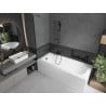 Cadă dreptunghiulară Mexen Vega 180 x 80 cm cu mască și paravan cu 1 canat 80 cm, transparent, negru - 550118080X9508000070