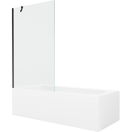 Mexen Vega cadă dreptunghiulară 180 x 80 cm cu carcasă și paravan cu 1 panou de 100 cm, transparent, negru - 550118080X95100000?