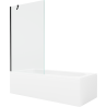 Cadă dreptunghiulară Mexen Vega 180 x 80 cm cu carcasă și paravan cu 1 aripă 100 cm, transparent, negru - 550118080X9510000070