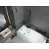 Mexen Vega cadă dreptunghiulară 180 x 80 cm cu carcasă și paravan cu 1 panou de 100 cm, transparent, negru - 550118080X95100000?
