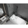 Mexen Vega téglalap alakú kád 180 x 80 cm burkolattal és 1-szárnyú paravánnal 100 cm, átlátszó, fekete