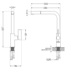 Mexen Andres chiuvetă granit 1,5-camere cu picurător și baterie bucătărie Flora, negru/auriu - 6515-75-670401-57-G