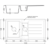 Mexen Andres chiuvetă granit 1,5-camere cu picurător și baterie bucătărie Flora, negru/auriu - 6515-75-670401-57-G
