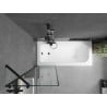 Mexen Vega cadă dreptunghiulară 180 x 80 cm cu carcasă și paravan cu 1 canat 60 cm, model negru - 550118080X9506007070