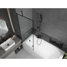 Mexen Vega téglalap alakú kád 180 x 80 cm burkolattal és 1-ajtós paravánnal 70 cm, fekete minta - 550118080X9507007070
