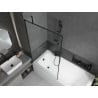 Cadă dreptunghiulară Mexen Vega 180 x 80 cm cu panou și ecran cu 1 aripă 100 cm, model negru - 550118080X9510007070