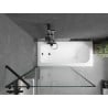 Cadă dreptunghiulară Mexen Vega 180 x 80 cm cu panou și ecran cu 1 aripă 100 cm, model negru - 550118080X9510007070