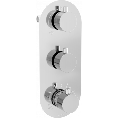 Mexen Kai baterie pentru cadă și duș cu termostat cu 3 ieșiri, crom - 77603-00