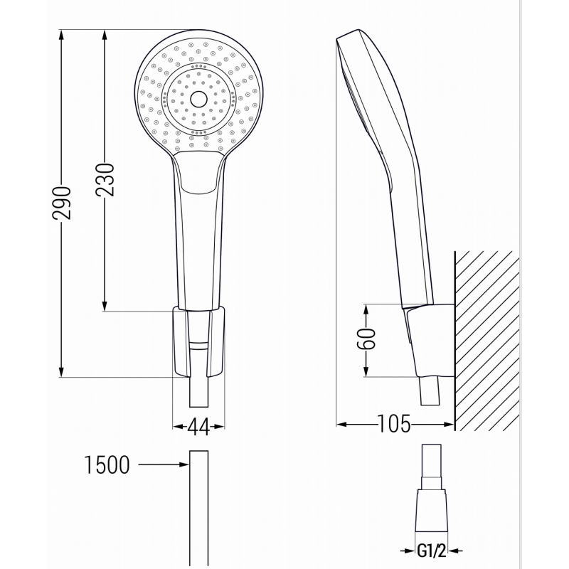 Mexen Royo Set R05 pentru cadă, alb - 72213R05-20