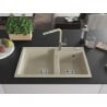 Mexen Tomas chiuvetă granit 2-comparte cu baterie bucătărie Flora, bej - 6516-69-670401-09