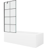 Mexen Vega téglalap alakú kád 180 x 80 cm burkolattal és 1 szárnyas panellel, fekete minta - 550118080X9508007077